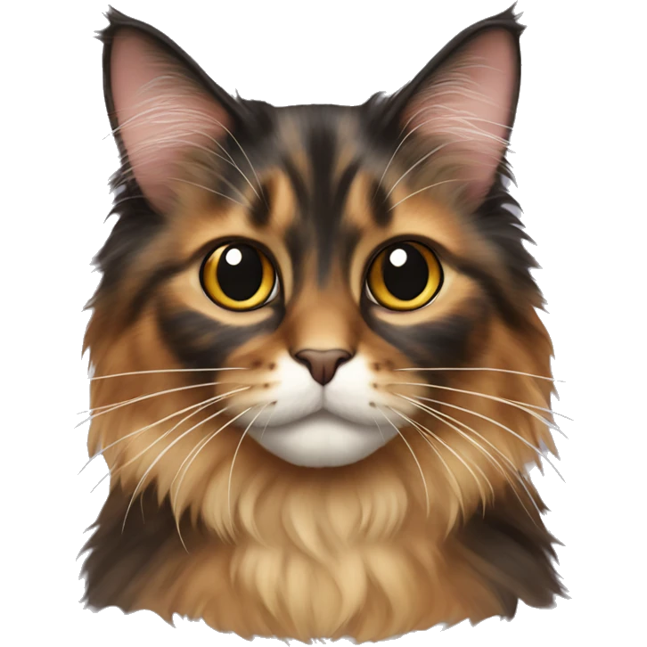 Long haired tortoiseshell cat emoji