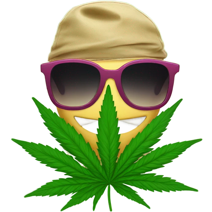 Cannabis growing with sunglasses emoji