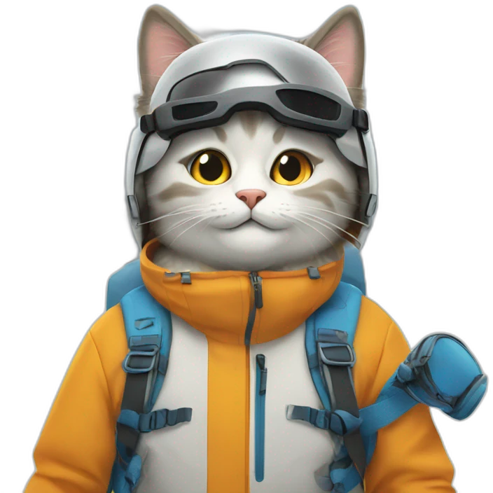 Cat skiing emoji