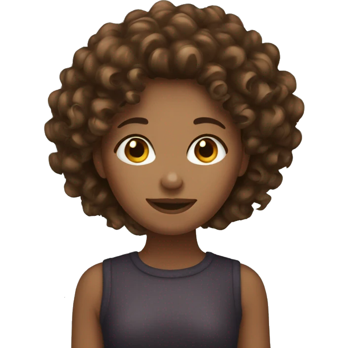 brown curly hair girl emoji