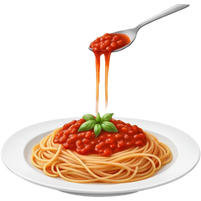 plate of spaghetti with tomato sauce emoji
