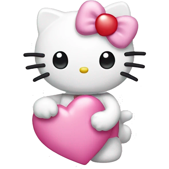 hello kitty with heart emoji