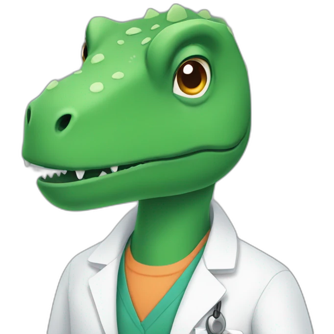 minimalist flat dinosaur doctor emoji