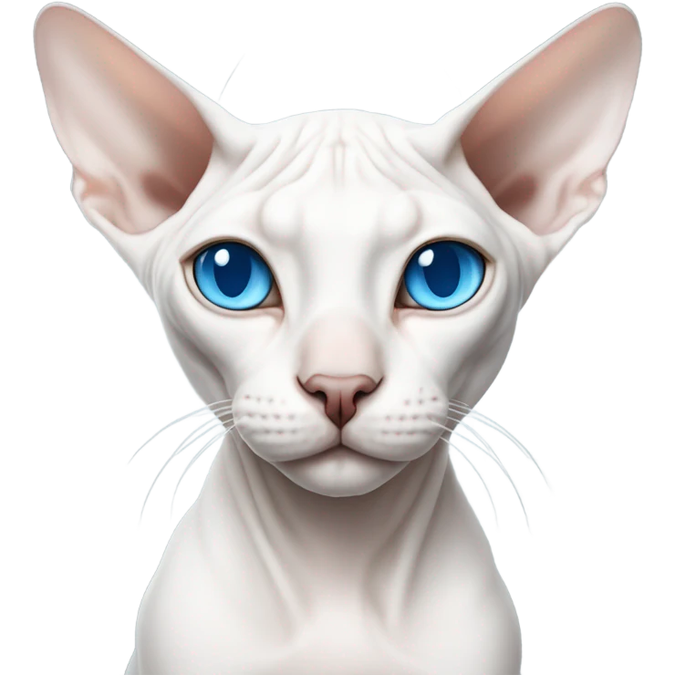 White sphynx cat with blue eyes emoji