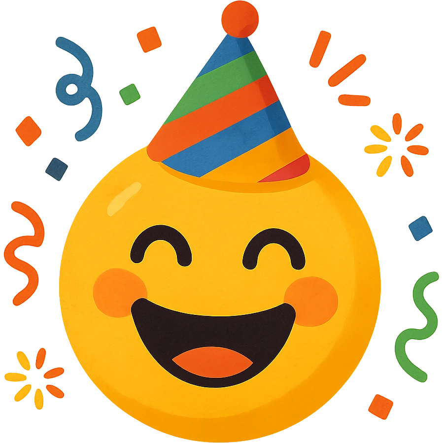 emoji with party hat emoji