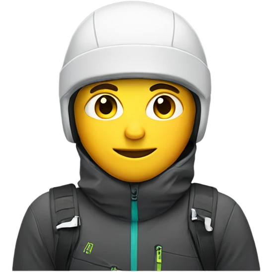 white guy with stubs in skiing gear emoji