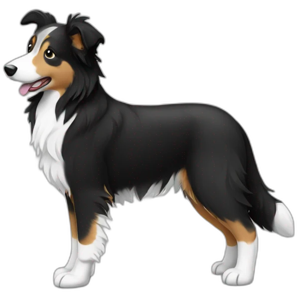 Collie puppy black and white emoji
