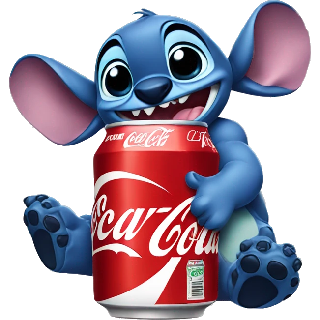 Stitch drinking Coca-Cola  emoji