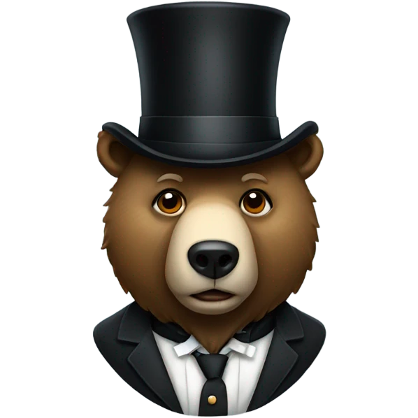 bear with a top hat emoji