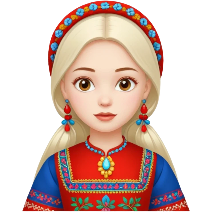 Gorgeous girl in Russian folk costume emoji
