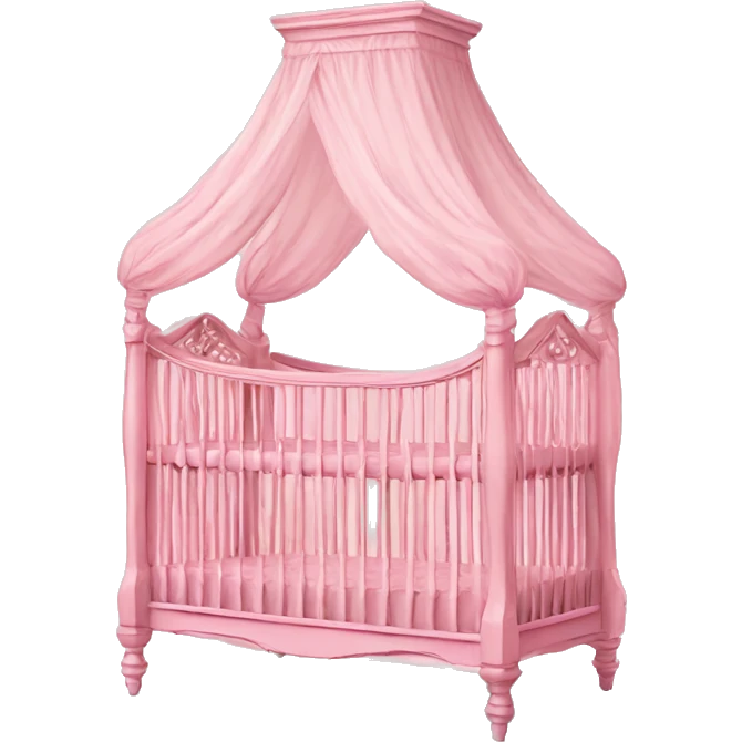 pink antique canopy crib emoji