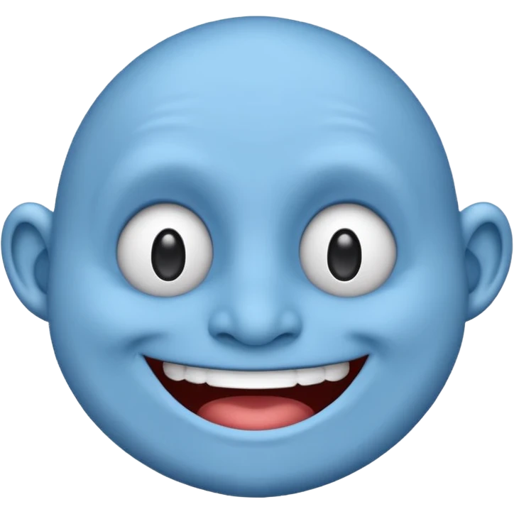 Blue emoji troll face emoji