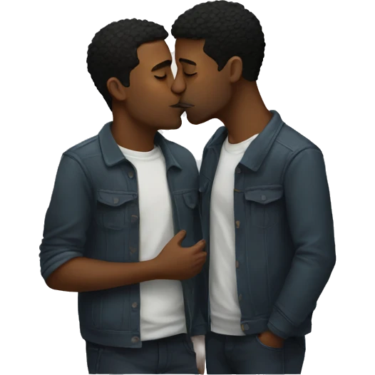 Two guys kissing  emoji