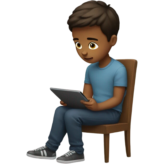 Boy using iPad  emoji