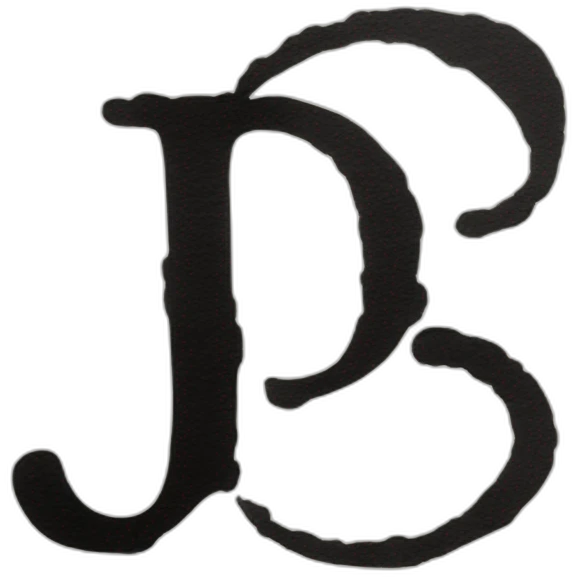 Letters J & S made of black ink emoji