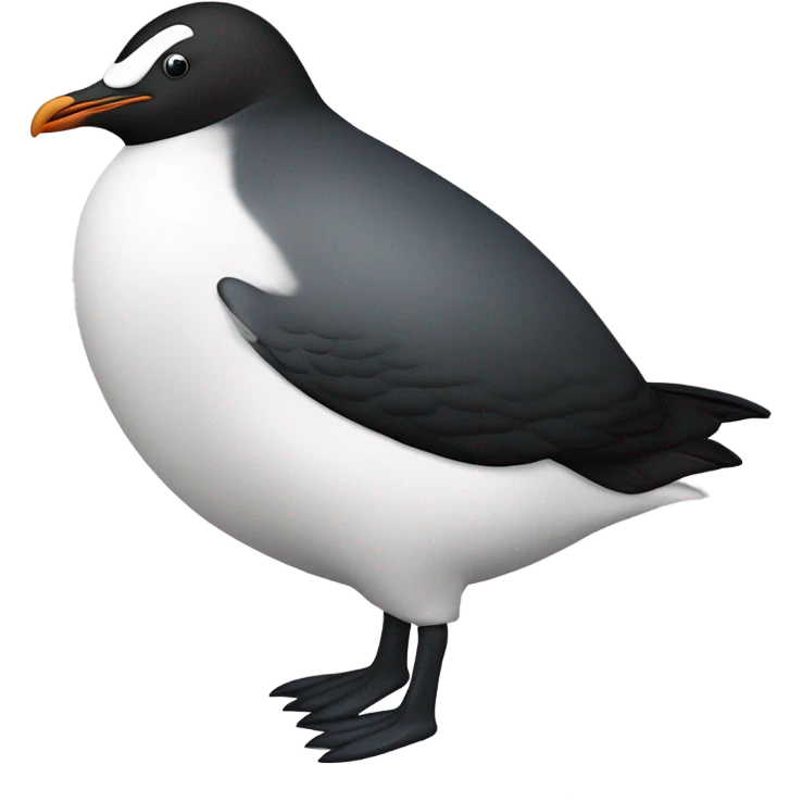 Chubby penguin like seagull emoji