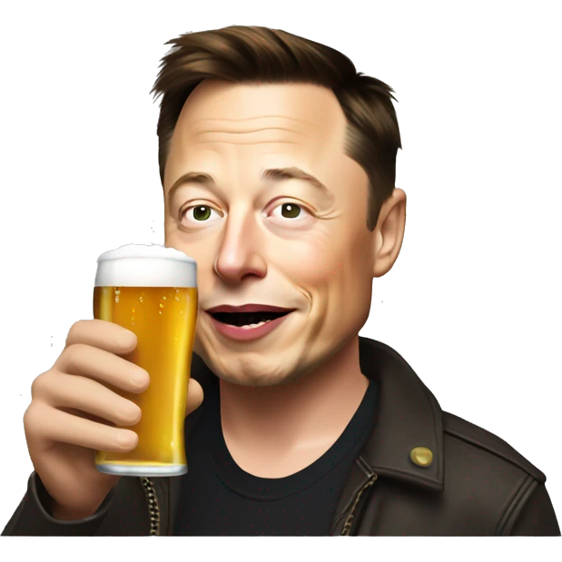 Elon musk drinking beer emoji