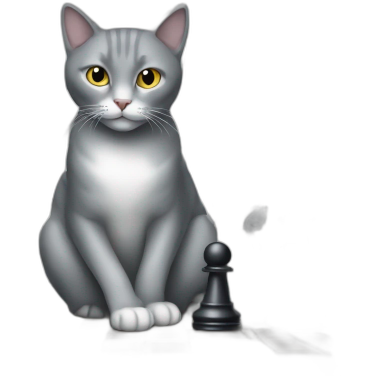 Grey-cat-playing-chess emoji