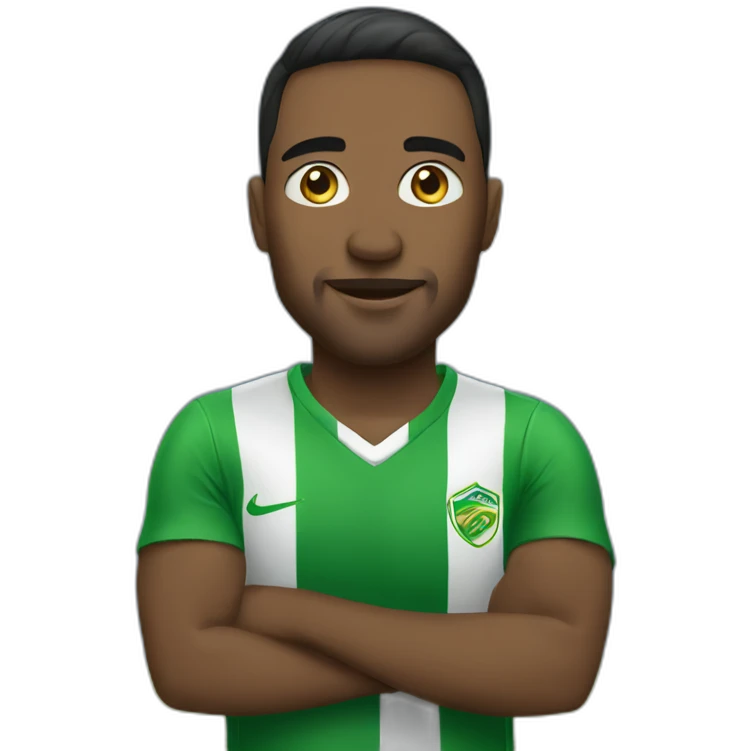 A man in front of a soccer stand emoji