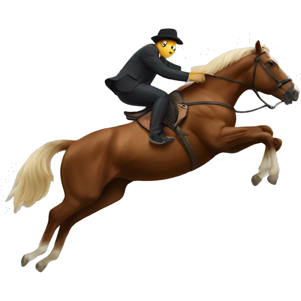 horse jumps over a man emoji