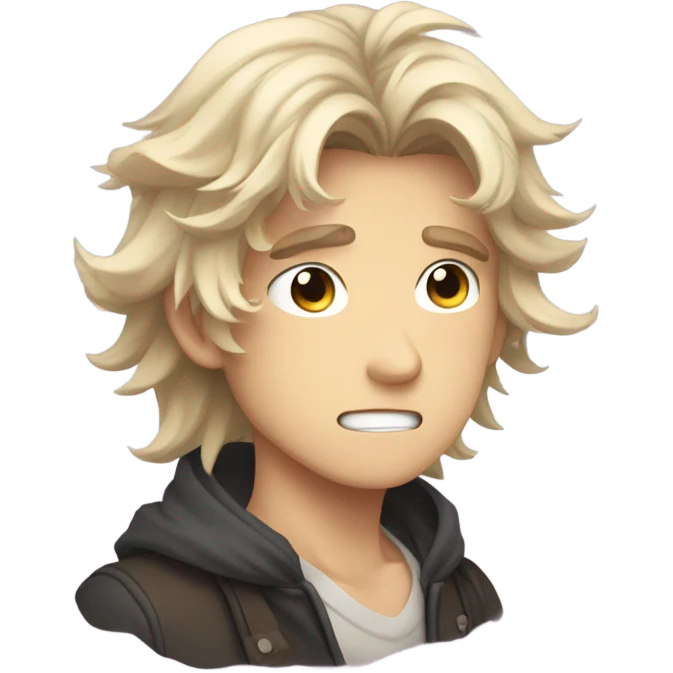 handsome anime man crying emoji