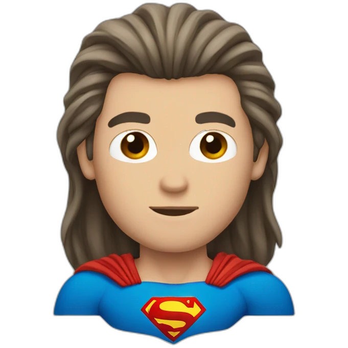 Medium long hair super man emoji