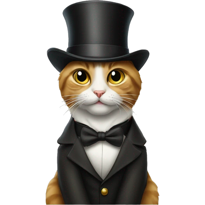 Cat wearing a monocle and tophat emoji