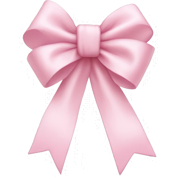 Light pink, big, bow emoji