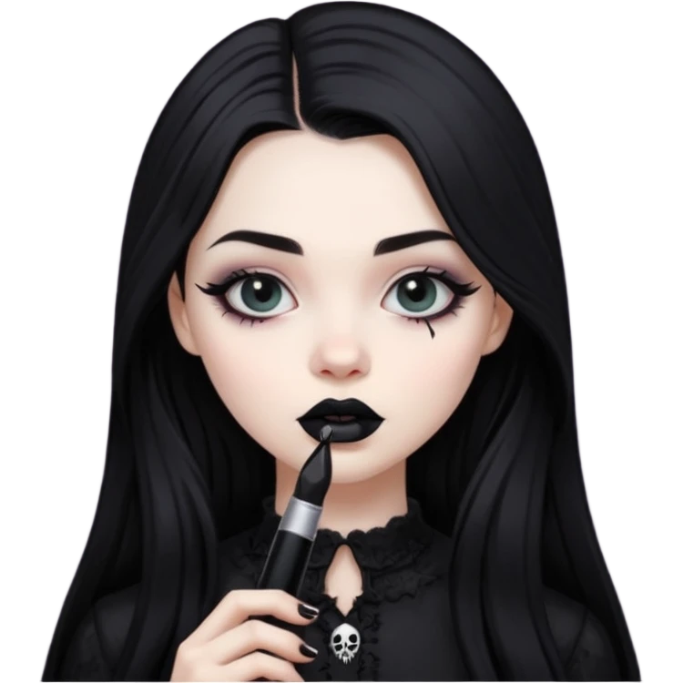 gothic girl makes up emoji