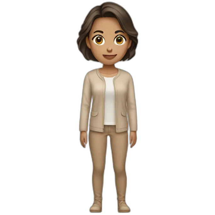 brunette in beige clothes emoji