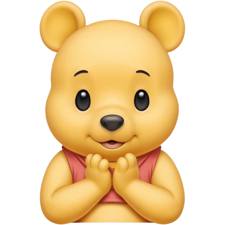 winee the pooh with yellow pastel skin cute and with no body emoji