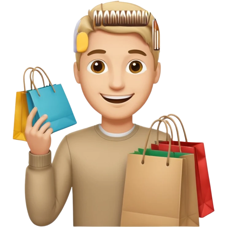The man with the shopping bags emoji