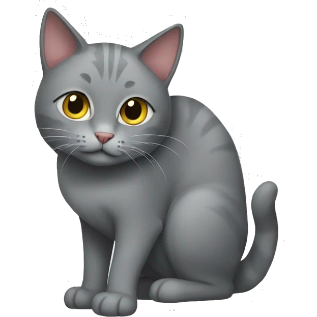 gray cat playing with trash emoji