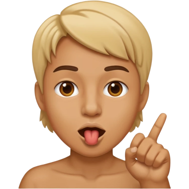 pointing in mouth  emoji