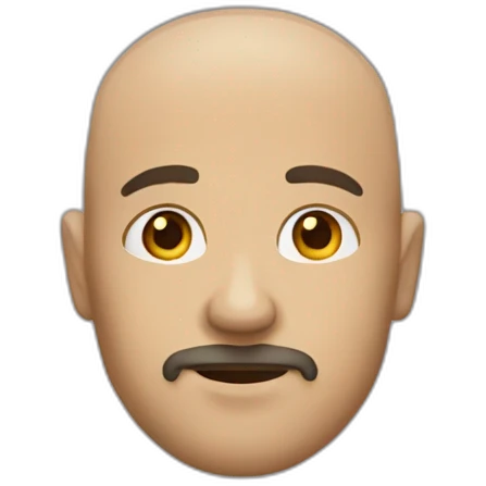bald guy,goatee,no mustache  emoji