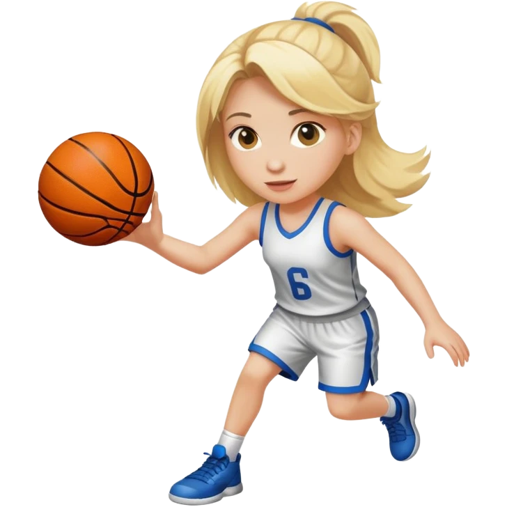 Chica rubia jugando a baloncesto emoji