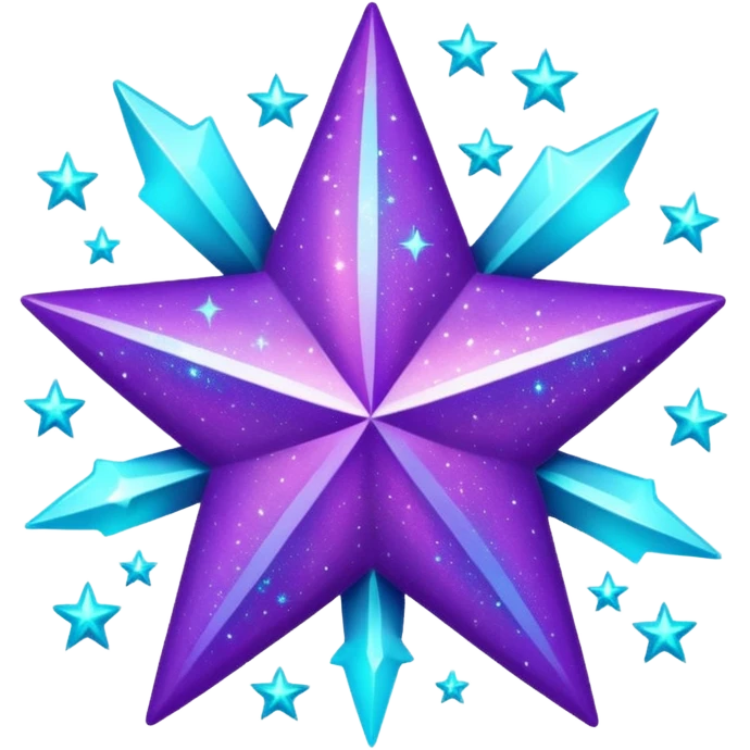 glitter purple and cian star emoji