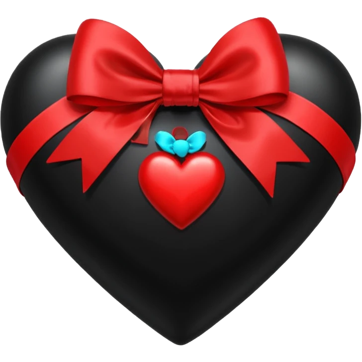Black heart with red bow emoji
