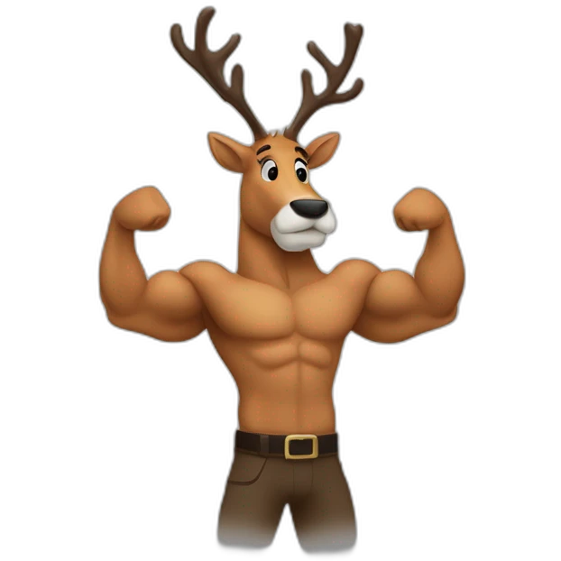Reindeer muscular F3 shirt showing off biceps arms crossed masculine fierce torso emoji