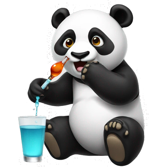 Panda taking a shot emoji