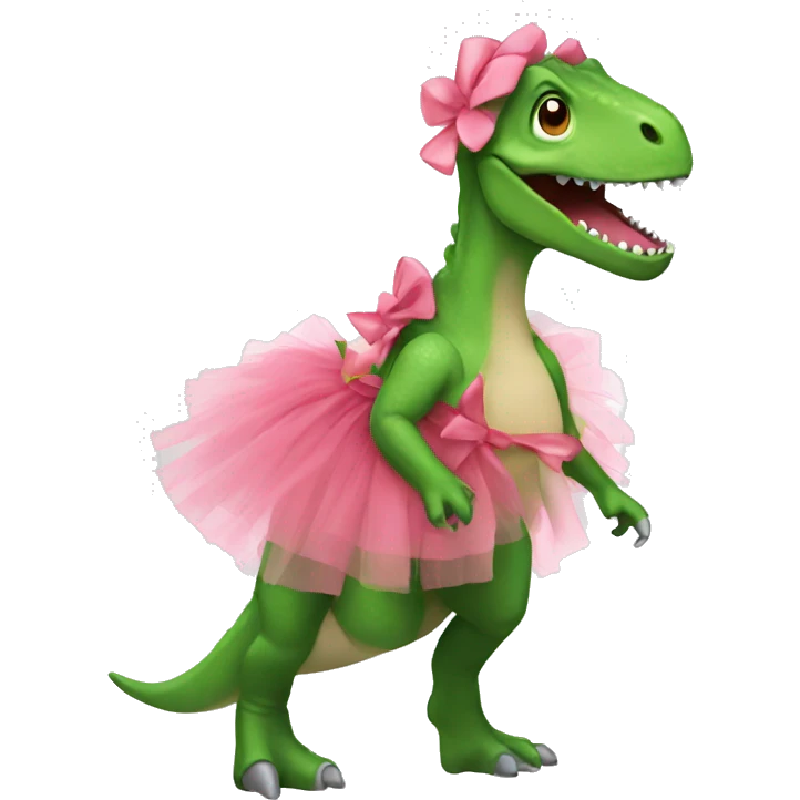 Dinosaur with a tutu emoji