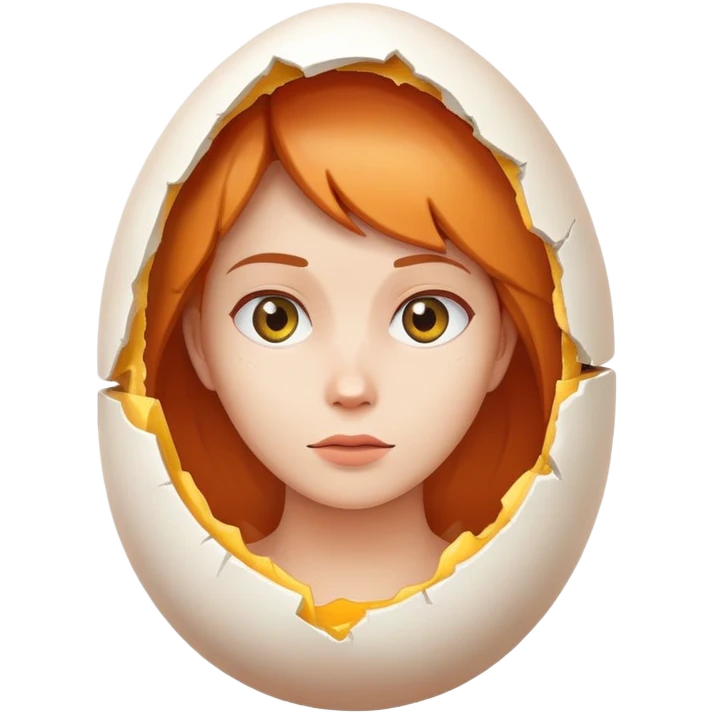 Woman in an egg shell emoji