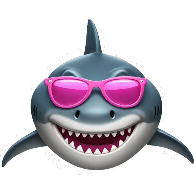 Shark with pink glasses  emoji