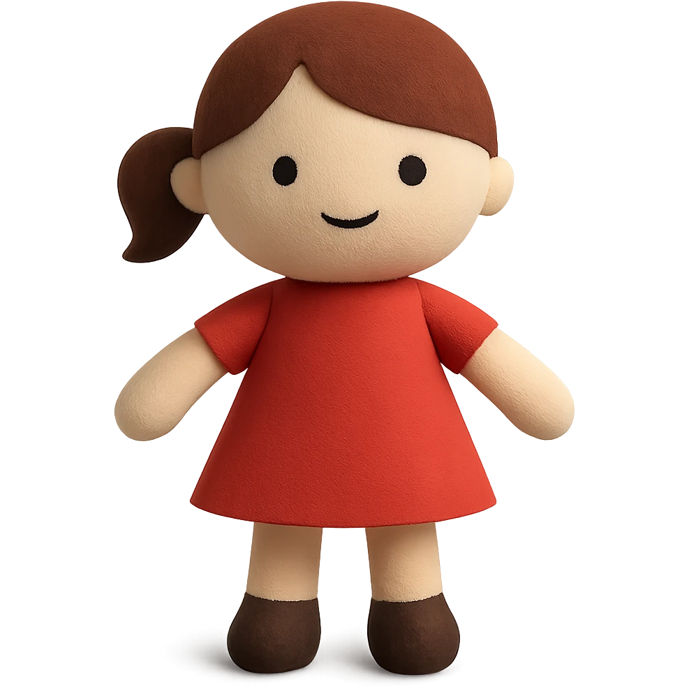 simple and modern toy doll emoji
