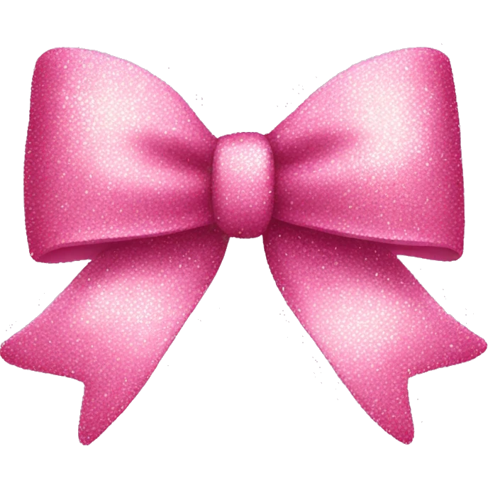 Glittery pink bow emoji