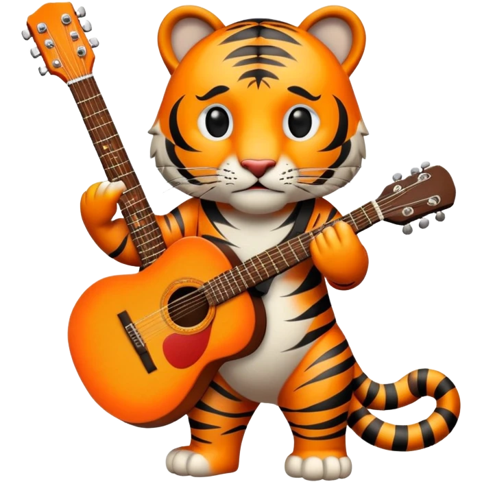 Tiger playing guitar emoji
