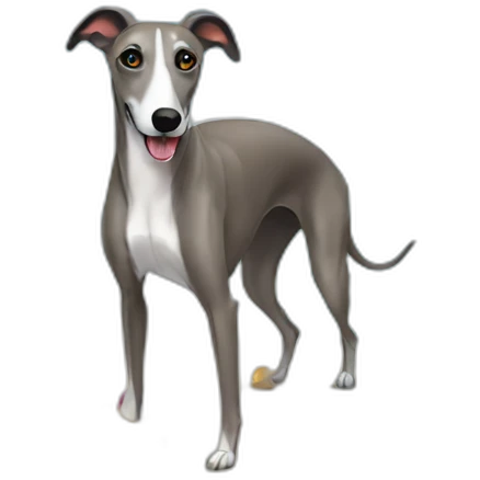 greyhound having a beach day emoji