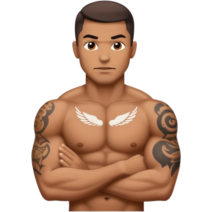 Muscular tattooed man emoji
