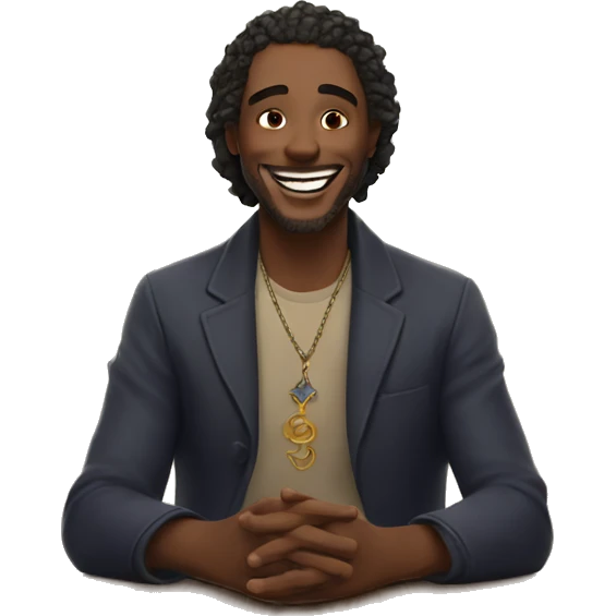 man smiling with tarot cards emoji