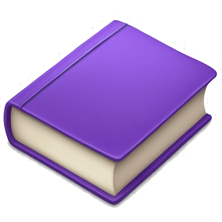 iOs closed book emoji in purple with volume 6 written on the cover emoji